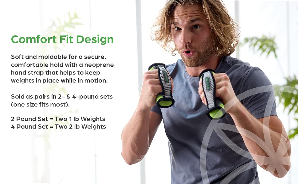 Gaiam Hand Weights for Women &amp;amp; Men Soft Dumbbell Walking Hand Weight Sets with Hand Strap