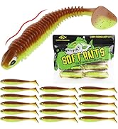 LUCKYFISHING Paddle Tail Swimbaits 10/16/20 PCS Fishing Lures Soft Plastic Lures for Trout Crappi...