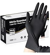 Schneider Nitrile Exam Gloves, Black Disposable Gloves Latex-Free, Food Safe