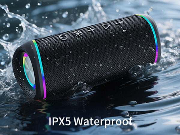 Bluetooth Speaker with HD Sound, Portable Wireless, IPX5 Waterproof, BT5.3, for Home/Party/Outdoor
