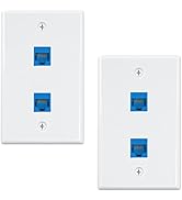 iwillink (2-Pack) 2-Port Ethernet Wall Plate, Keystone Jack Wall Plates with RJ45 Keystone Inline...