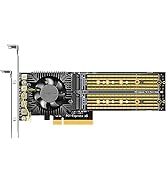 GLOTRENDS PA40 Quad M.2 NVMe to PCIe 3.0 X8 Adapter with PCIe Bifurcation Function, Support 22110...