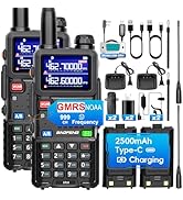 BAOFENG GMRS Handheld Radio, 5RM GMRS Long Range Two Way Radios, NOAA/FM/UHF/1.25M/VHF Receiver &amp;...