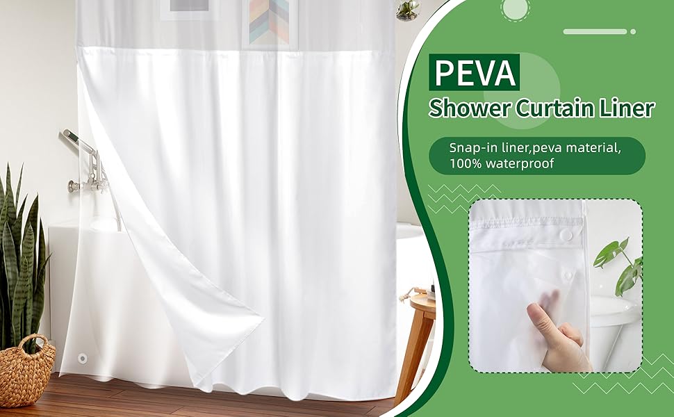 plastic shower curtain liner snap in