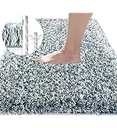 Yimobra Plush Thick and Soft Cut Pile Bathroom mats, Super Shaggy Comfortable Quick Water Absorbi...