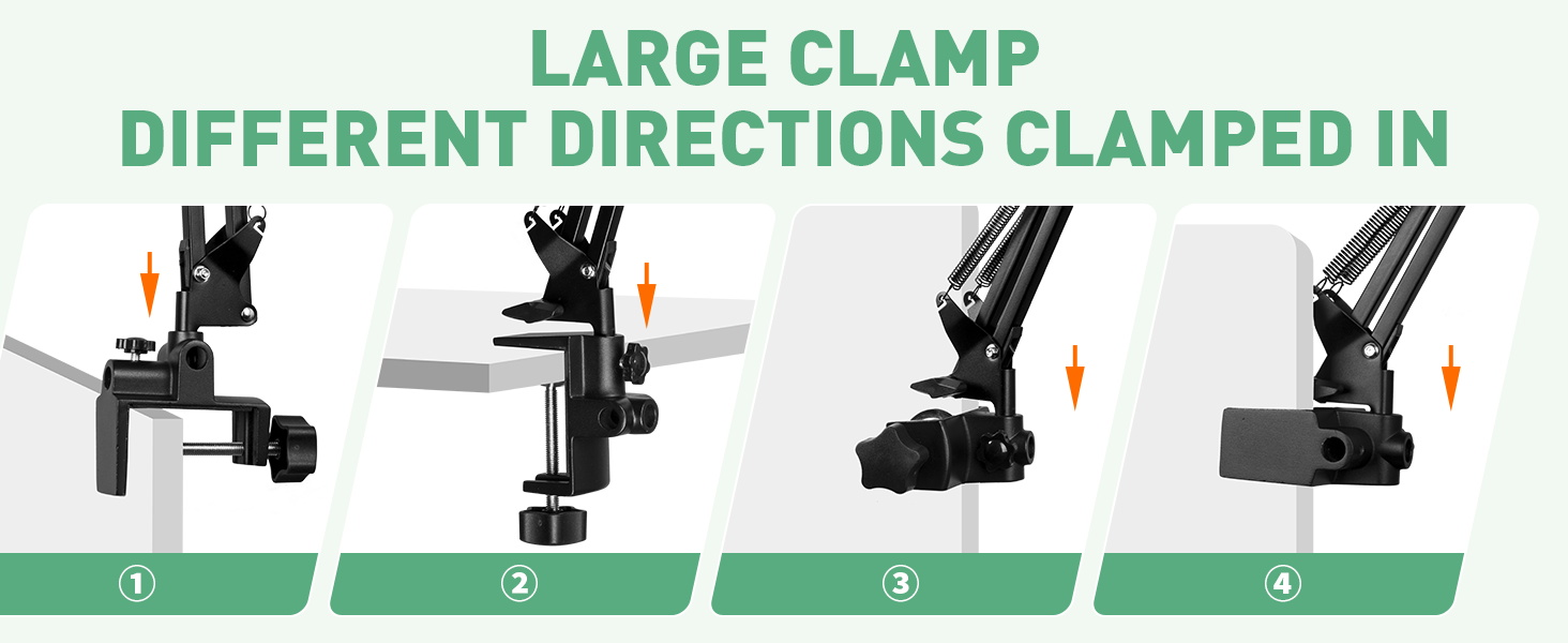 12x magnifying glass with light hands free magnifying Horizontal vertical different directions clamp