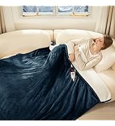FVERWAG Full Size Electric Blanket - Fast Heating Heated Blanket with 6 Heating Levels, 10 Hours ...