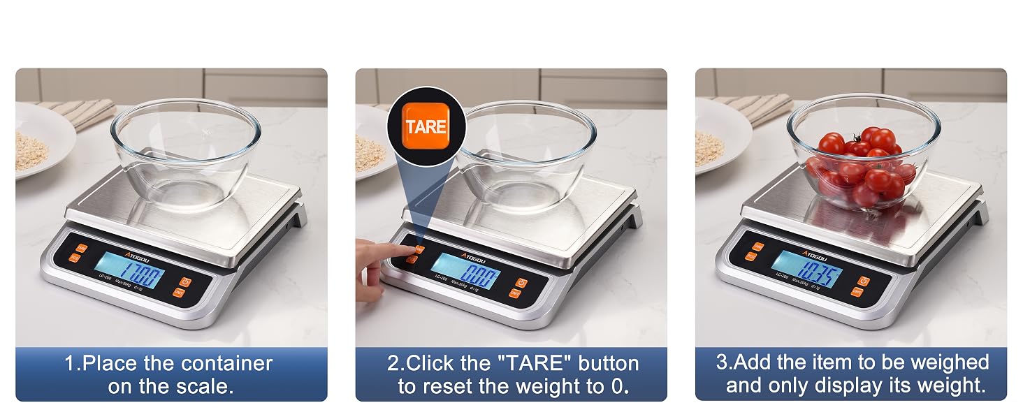 ATOGOU 66lb/30kg Commercial Large Digital Kitchen Scale
