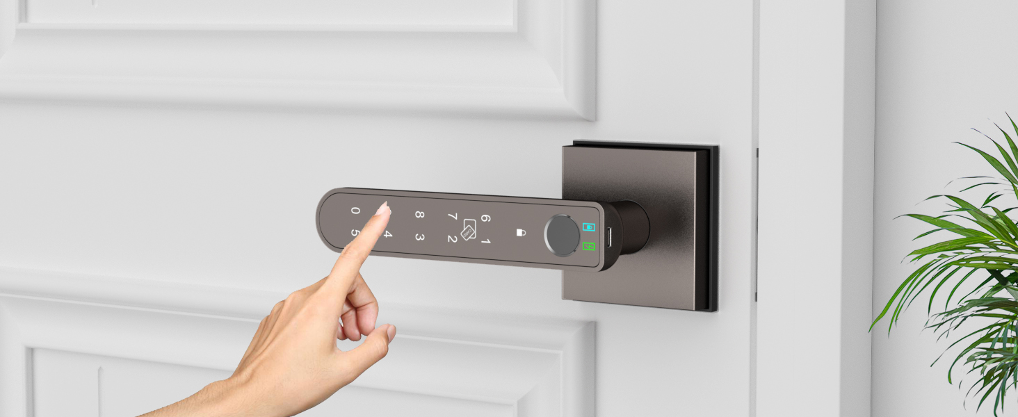 Bedroom door lock with code grey