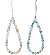BEEFLYING 2-6 Pcs Crystal Beaded Cell Phone Lanyard Charm Straps Bling Glass Beads Hand Wrist Lan...