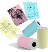 HKHKPI D20 Sticker Thermal Paper, 57mm x 2.8m Continuous Thermal Sticker Roll, 3-Rolls for D20 St...