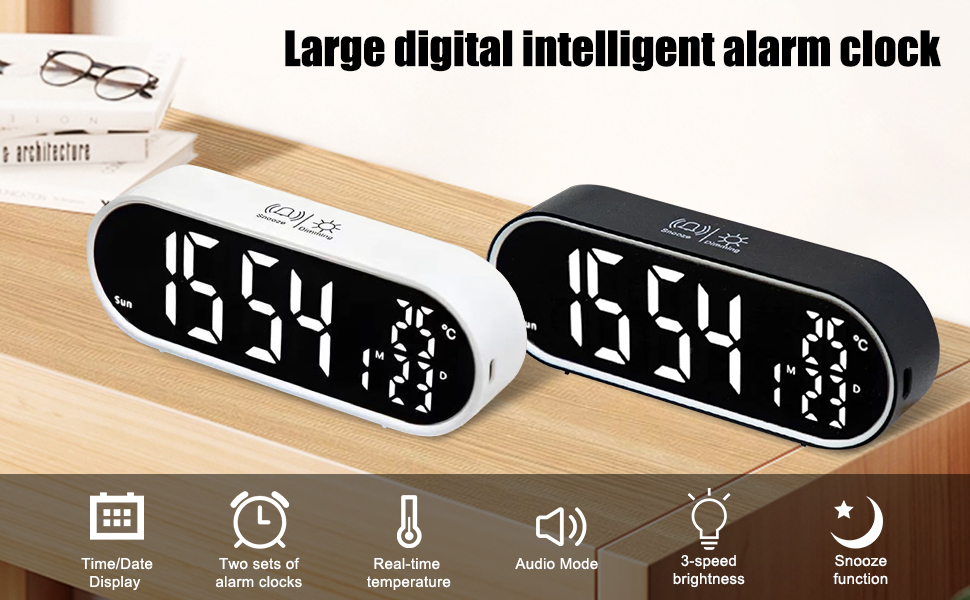 Large Display Digital Alarm Clock