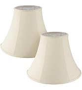 Aspen Creative 38004-2, Bell Collapsible Spider Lamp Shade, Beige, 8" Top x 17" Bottom x 13" Slan...