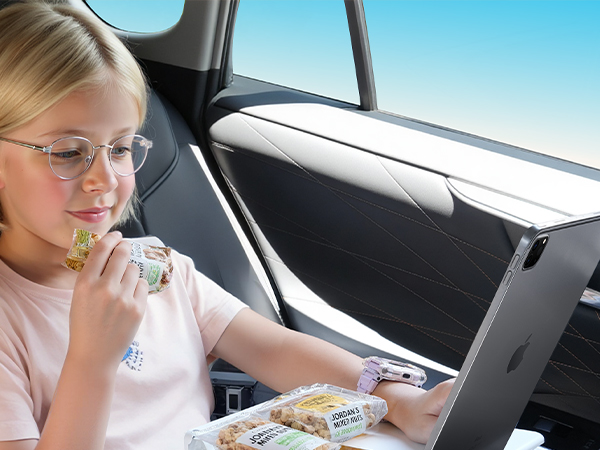 Car Seat Tray Table, Rotatable Travel Tray for Kids/Adults