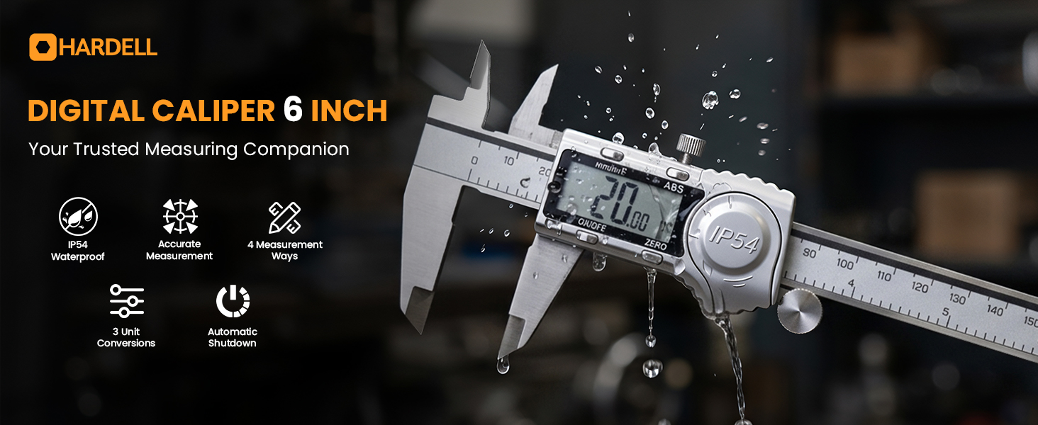 HARDELL IP54 Digital Caliper 6 Inch