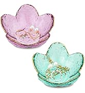 LIOUCBD 2Pcs Flower Shape Jewelry Tray, Small Glass Jewelry Dish, Room Aesthetic Ring Dish, Engag...