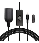 SinLoon 16.4FT E27 Socket Cable,Solar Energy Lighting DC 5.5 x 2.1mm to E27 Light Lamp Cord Cable...