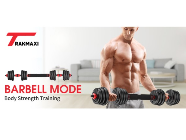 Adjustable Dumbbell Set barbell mode