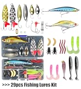 EXAURAFELIS Fishing Lures Set Fish Lure kit for Bass Trout Salmon Freshwater Fish Tackle kit Incl...