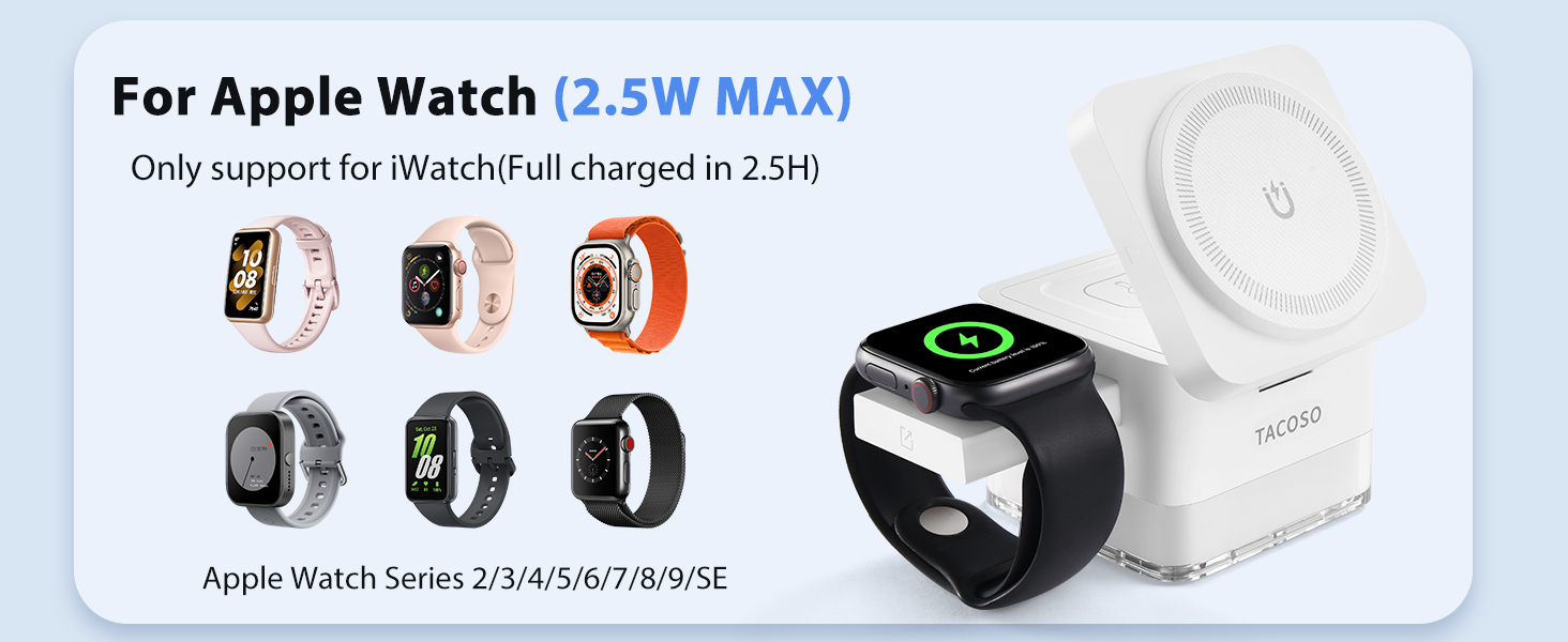 Wireless Charger Charging Station Cube 3 in 1 MagSafe Charger Stand for iPhone AirPods Apple Watch