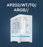 ASUS Prime AP202 ARGB White mATX pc case with Fully Tempered Curved Glass, Supports Graphics Card...