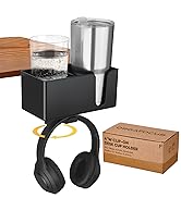 OrgaFocus 4-in-1 Clip On Desk Cup Holder - Adjustable Mountable Cup Holder with Divider &amp; Rotatin...