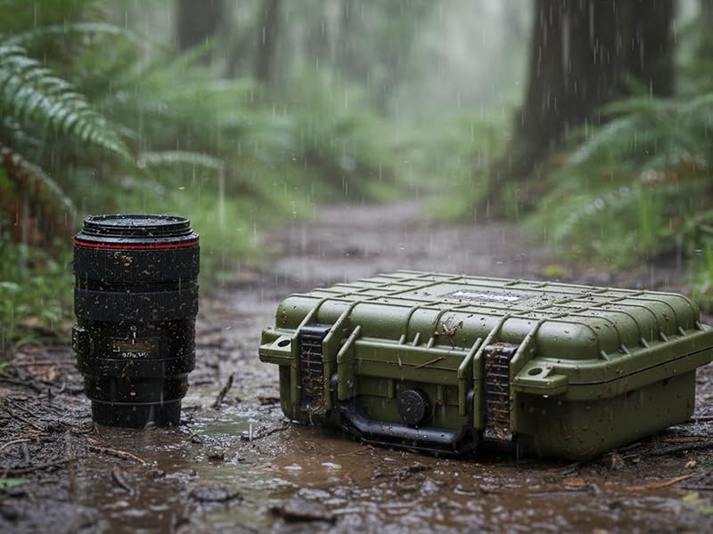 Green small hard case with foam