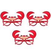 Housoutil Crab Eyeglasses, 3pcs Funny Crab Sunglasses, Sunglasses Novelty Funny Eyeglasses Cartoo...