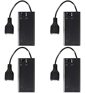 MELIFE 4PCS 2 AA Battery Holder, 2 * 1.5V Battery Case Box with USB Cable, On/Off Switch for Wall...