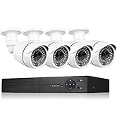 Eversecu 4 Channel Security Camera System 1080P DVR and (4) 1.0MP 720P Weatherproof Cameras Suppo...