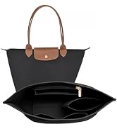 LOUKAYCCI Felt Purse Organizer Insert for Longchamp Le Pliage L Handbag Insert (Large, Black)