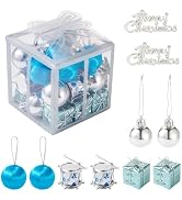 Christmas Tree Ornaments Set, Round Gift Box Craftdady 26pcs Xmas Hang Ornament Dangle Pendants D...