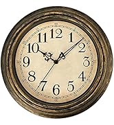 Plumeet Retro Wall Clock, 12'' Non Ticking Classic Silent Vintage Wall Clocks Decorative Kitchen ...