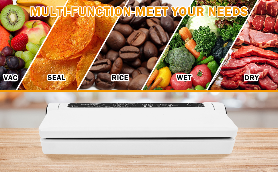 Vacuum Sealer Machine, Multi-Functional Food Sealer with 20 Vacuum Bags