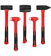 C&amp;T 5-Piece Hammer Set, 16oz Ball Peen Hammer | 32oz Ball Peen Hammer | 32oz Rubber Mallet | 3lb ...