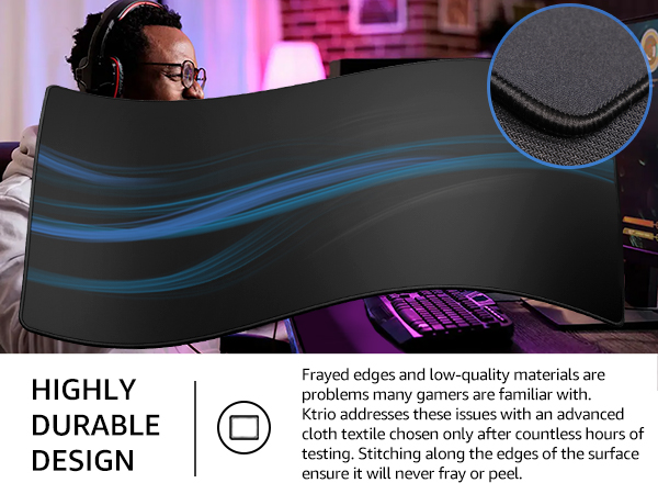 Stitching along the edges of the surface ensure it will never fray or peel