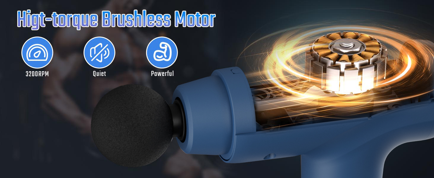 cotsoco Massage Gun, Muscle Massage Gun Deep Tissue Back Massager with Silent Brushless Motor