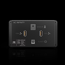 AC Infinity AIRPLATE T8 Quiet Cooling Dual-Fan System 6" Thermostat Control Home Theater AV Cabinet