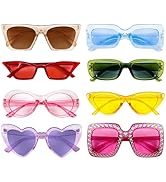SUNOVELTIES 8 Mixed Style Party Sunglasses Retro Colored Party Favors Bulk Classic Costume Glasse...