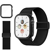sylacor Compatible with Kids Apple Watch Band with Case (Black, 40mm)