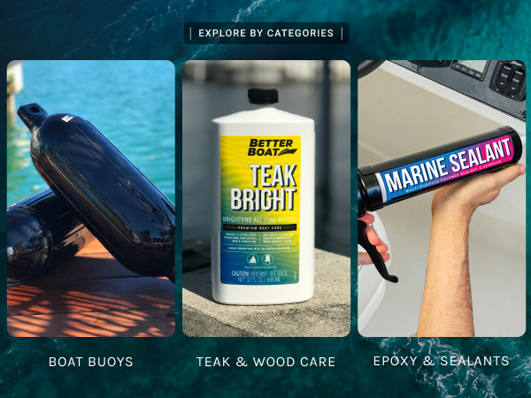 boat fenders, anchor buoy, teak cleaner, marine sealant