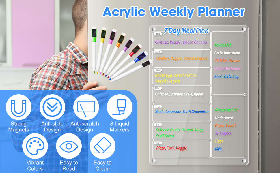 Menu Board for Kitchen Fridge Menu Board Weekly Planner