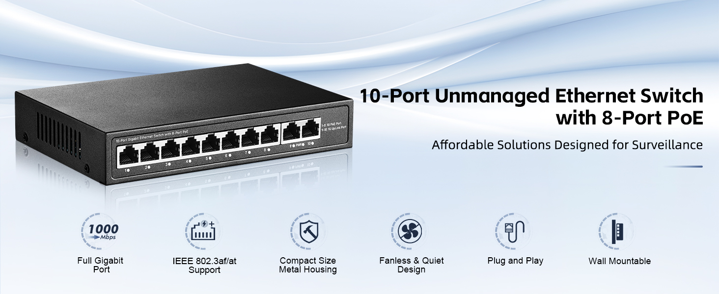 10-Port Gigabit PoE Switch