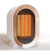 Swocky Indoor Electric Portable Space Heater, 1200W Personal Desk Heater, Fast Quiet Heating Cera...