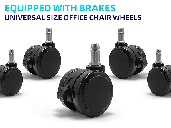 Office Chair Brake Twin Caster Wheels