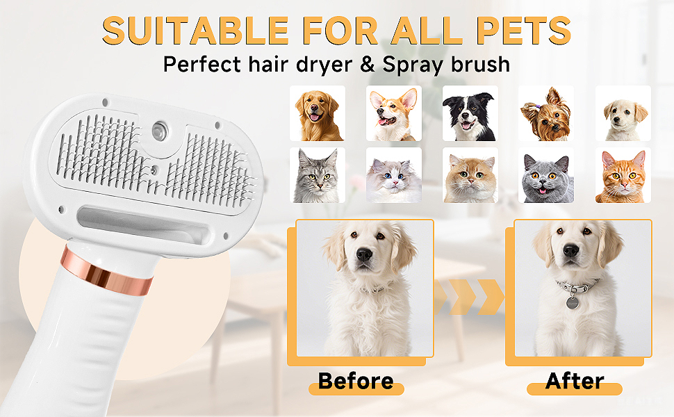 5 In 1 Steam Cat Dog Brush