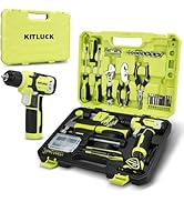 KITLUCK Power Drill Set, 180Pcs Home Hand Tool Kit with 8V Drill, Portable Tool box Kit with Scre...