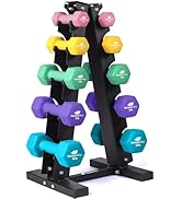 Fitness Alley Neoprene Workout Dumbbells - Non Slip, Anti Roll Exercise &amp; Fitness Dumbbells Combo...