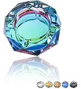 Coomin Crystal Glass Ashtray, Sparkly Cigar Cigarettes Ash Tray, Ashtrays for Smokers Indoor Offi...