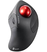 SANWA Bluetooth 5.1 + 2.4 G Wireless Ergonomic Trackball Mouse, Finger Control Roller Ball Mouse,...